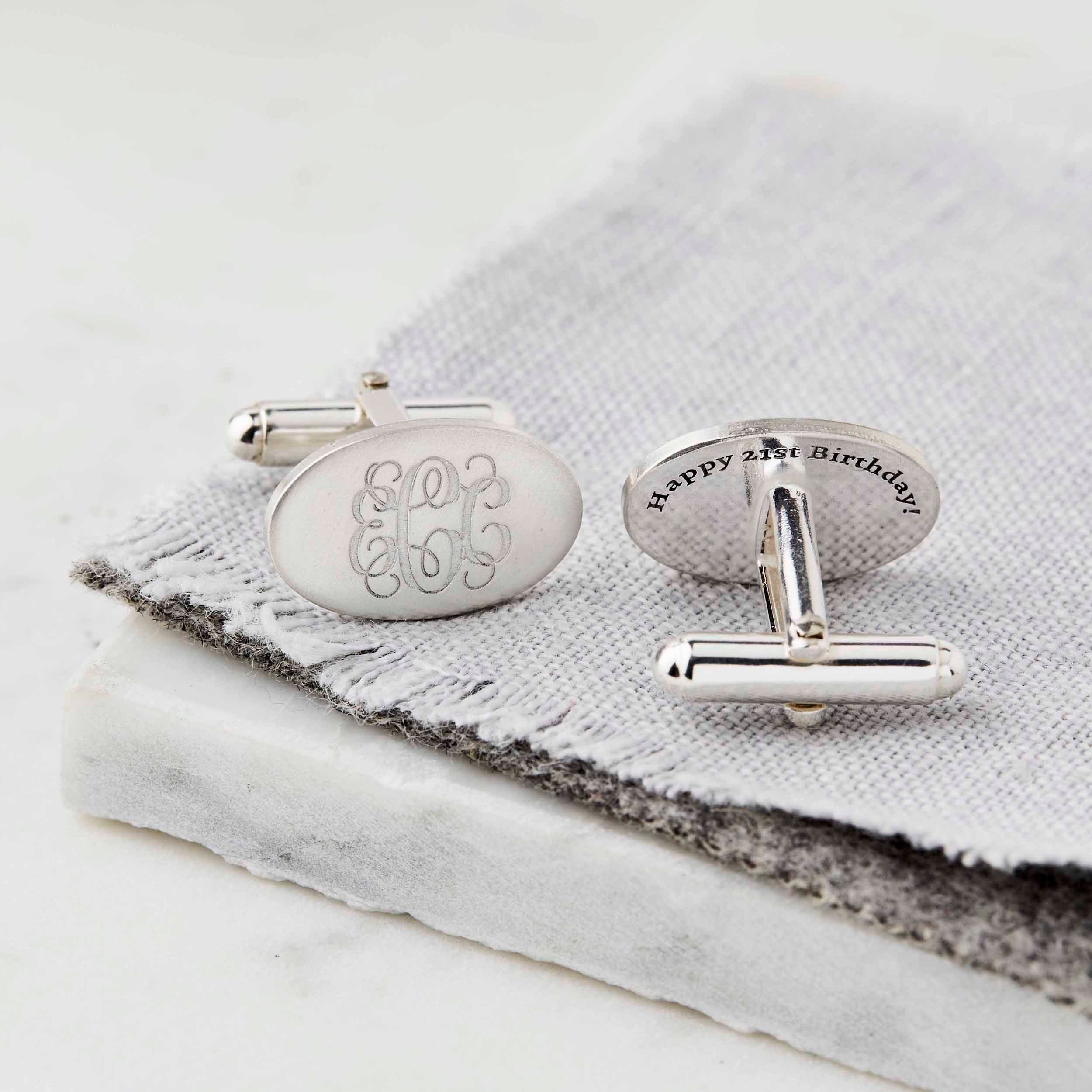 Personalised Oval Monogram Cufflinks