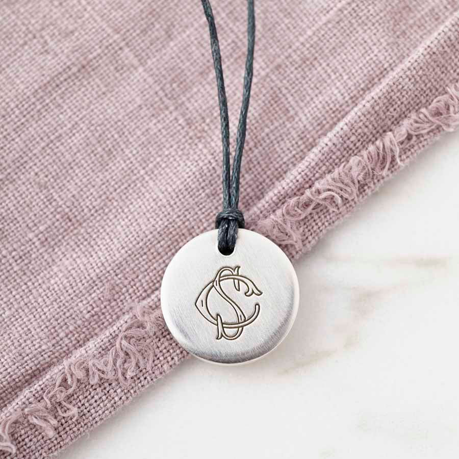 Personalised Entwined Monogram Hidden Message Necklace Front