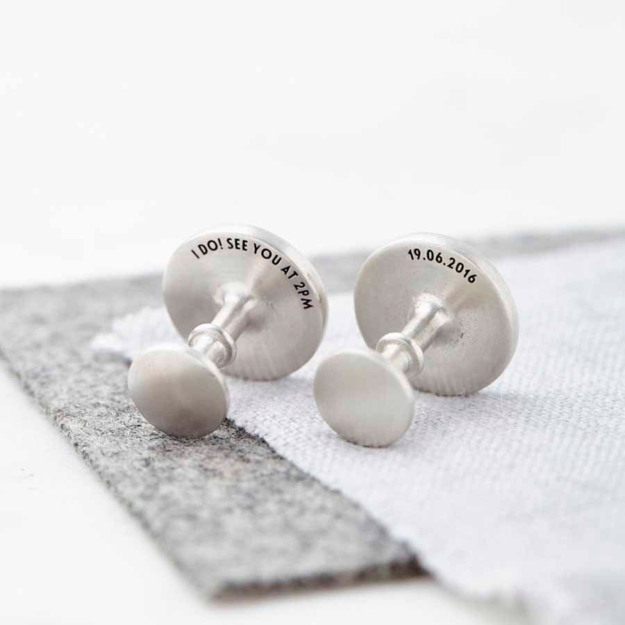 Personalised Solid Silver Entwined Monogram Cufflinks Backs