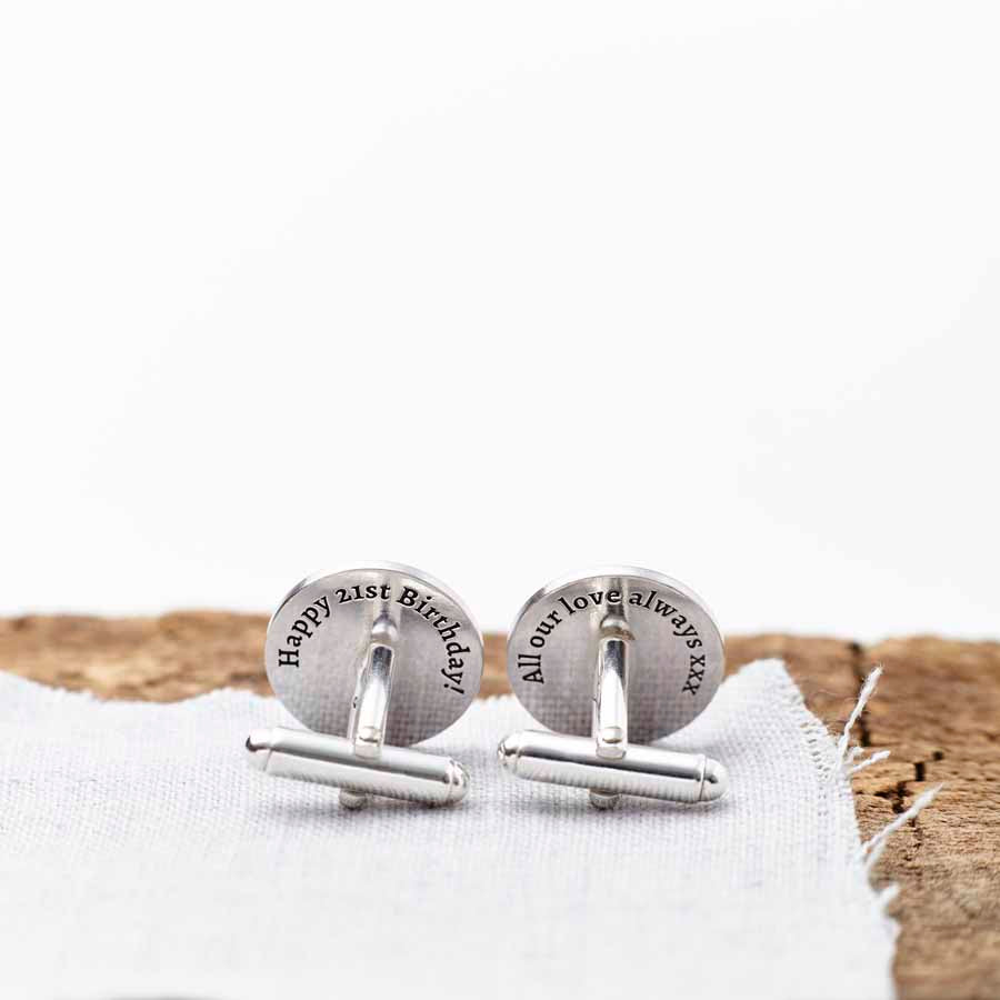 Silver Stag Crest Monogram Cufflinks