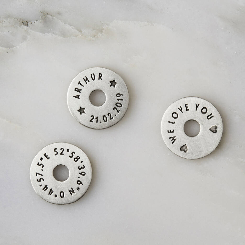 personalised silver family coordinates necklace