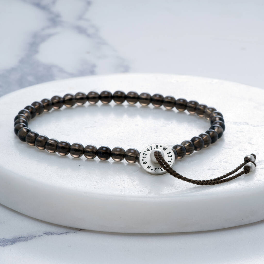 semi precious stones and silver beaded bracelet