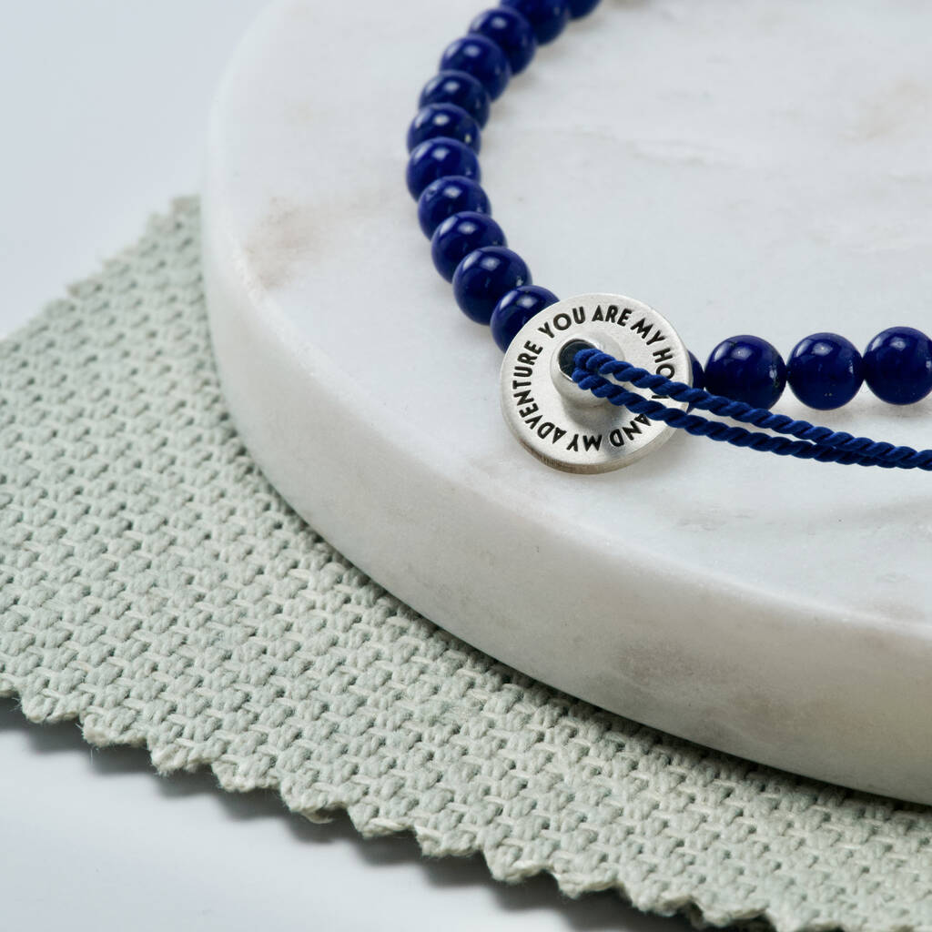 semi precious stones and silver beaded bracelet