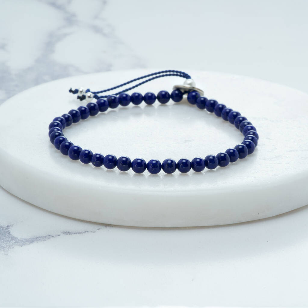 semi precious stones and silver beaded bracelet