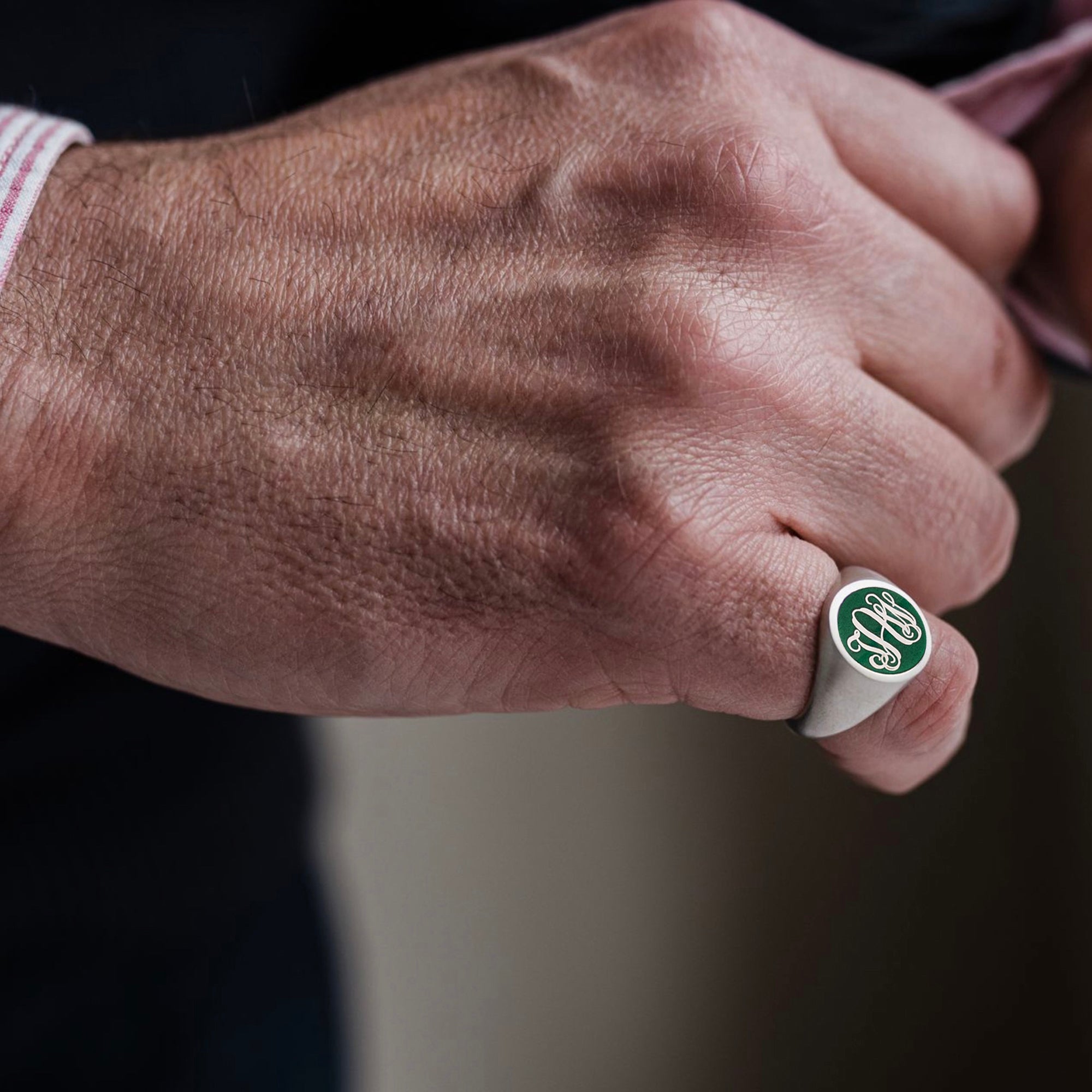 Signet Ring With Initial on hand