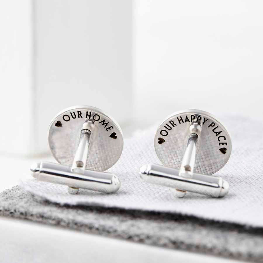 Solid Silver Engraved Pattern Cufflinks fronts