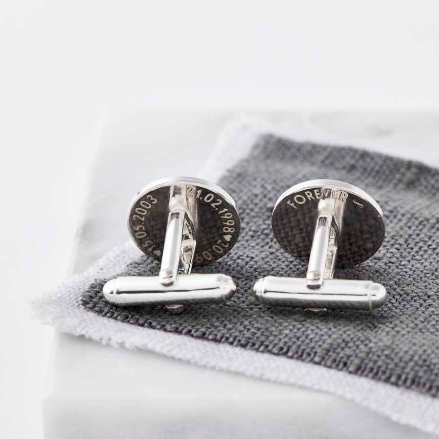 Solid Silver Cufflink with a Deco Design 