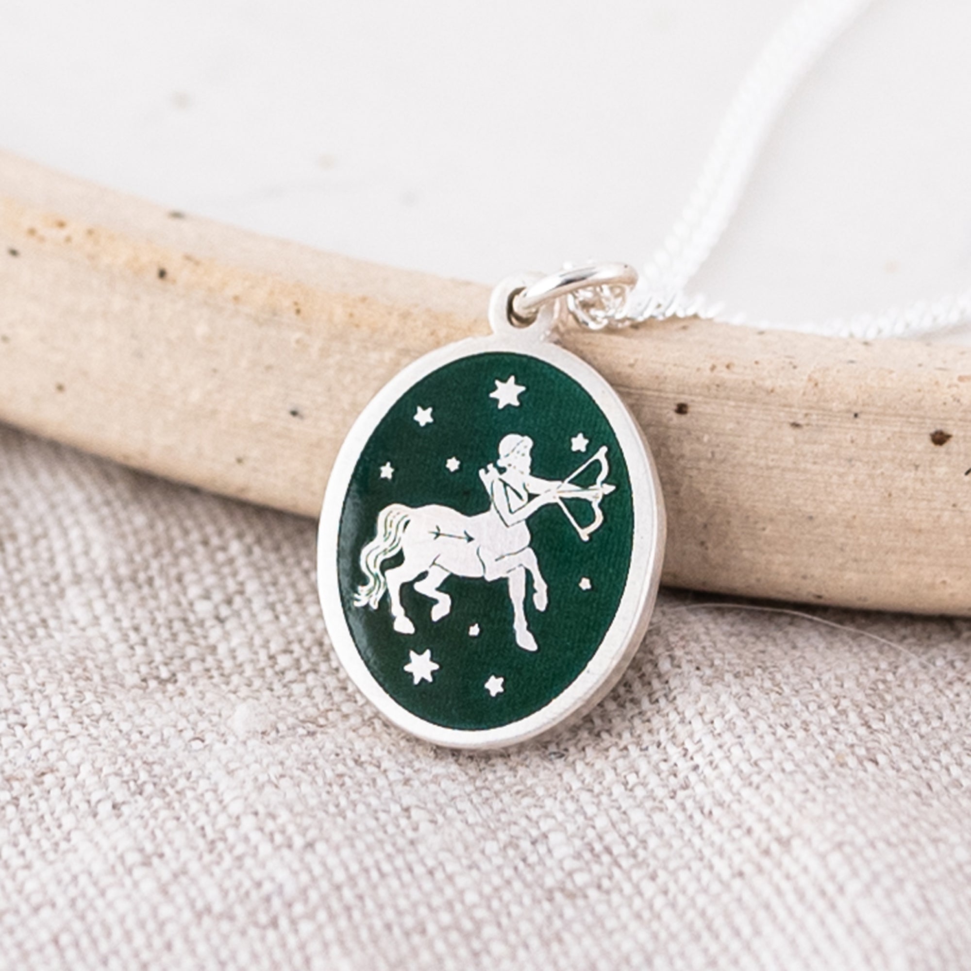 Personalised Men's Silver and Vitreous Enamel Zodiac Necklace