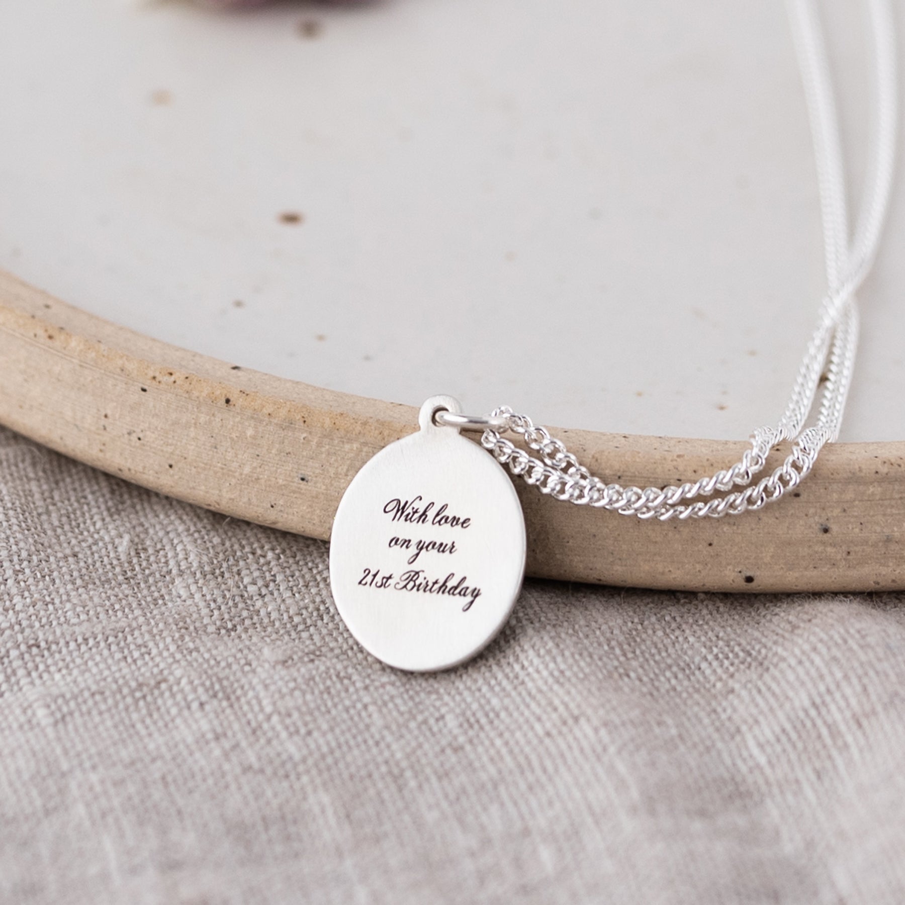 Engraving on Back of Enamel Pendant Necklace with love on your st birthday 