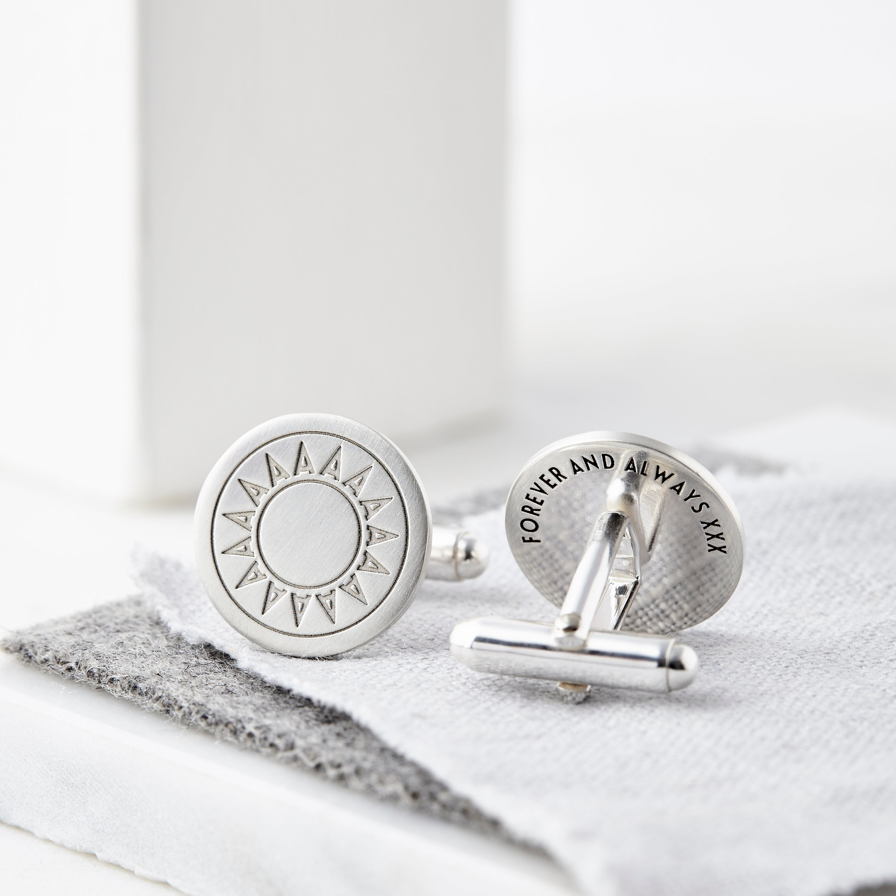 Personalised Sterling Silver Circle Initial Cufflinks