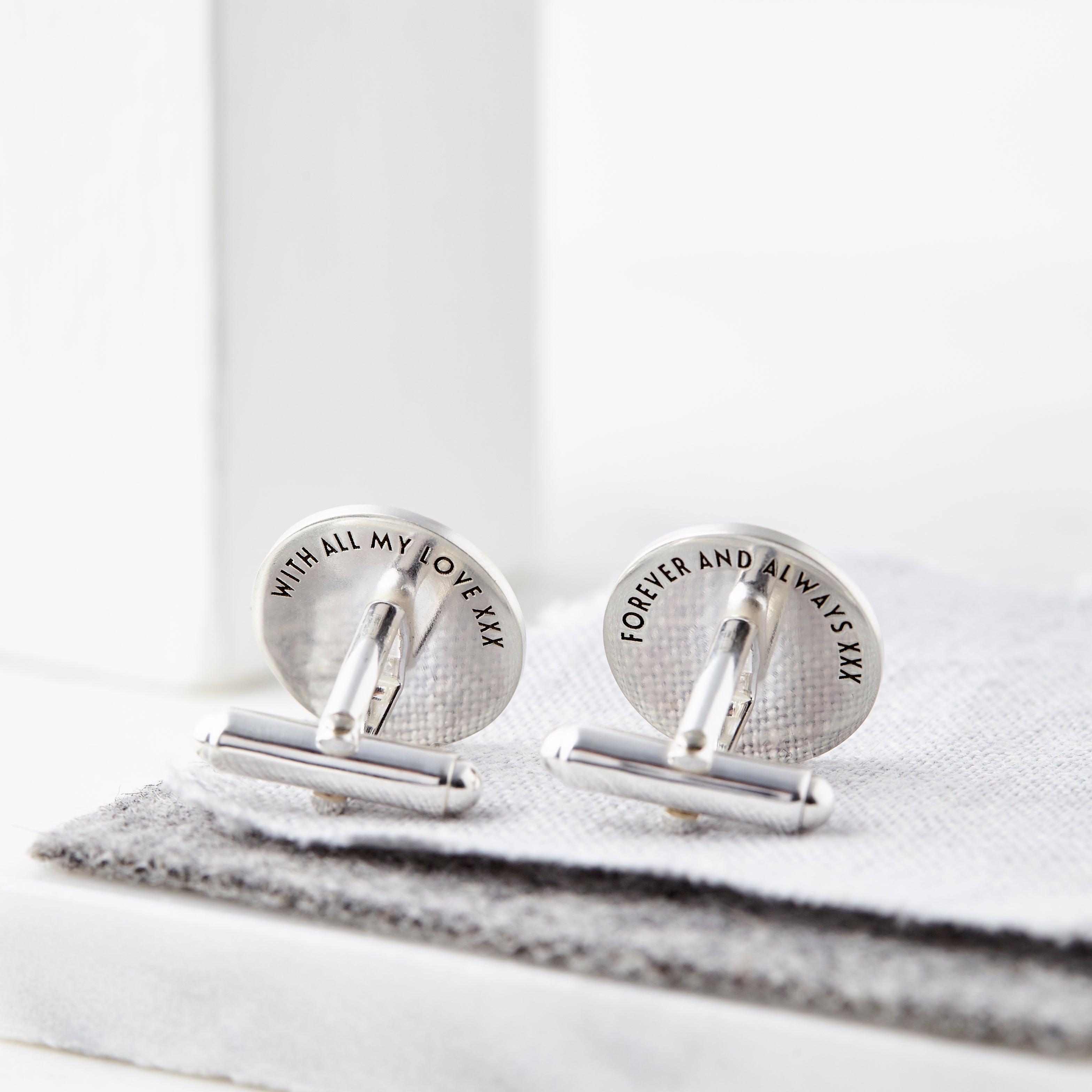 Personalised Sterling Silver Circle Initial Cufflinks