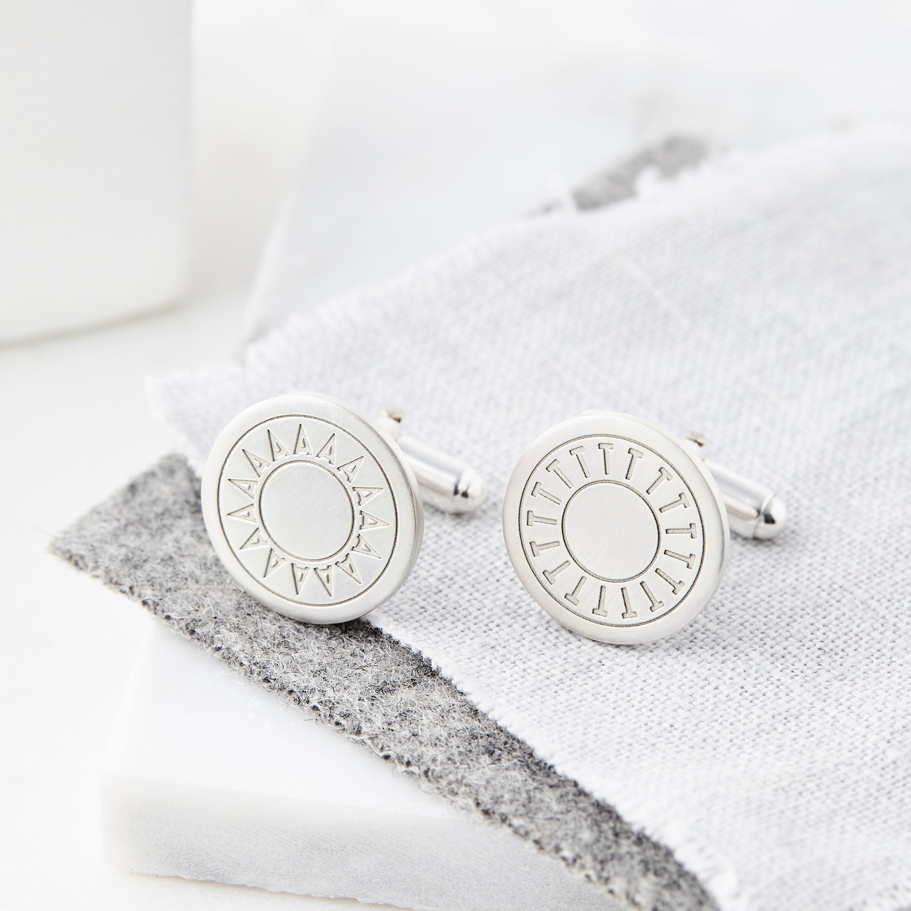 Personalised Sterling Silver Circle Initial Cufflinks