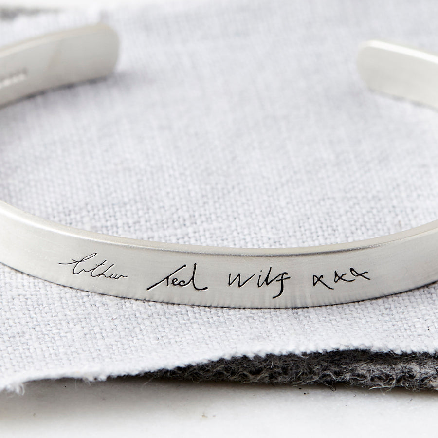 Personalised Silver Handwriting Signature Bangle