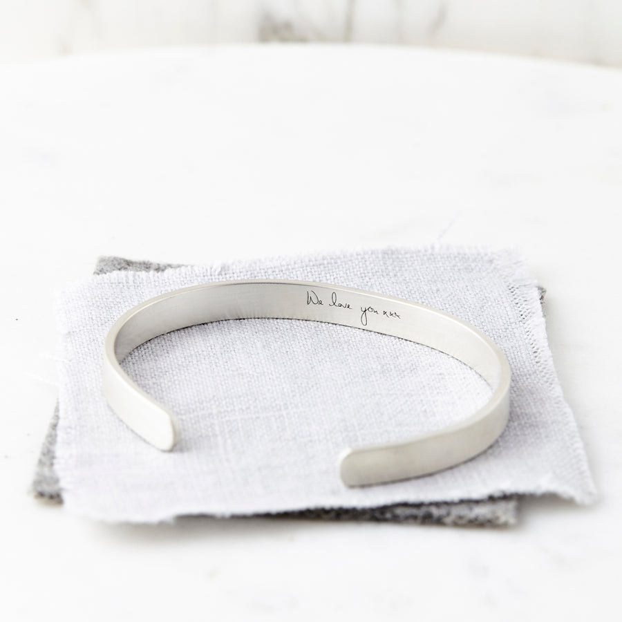 Personalised Silver Handwriting Signature Bangle