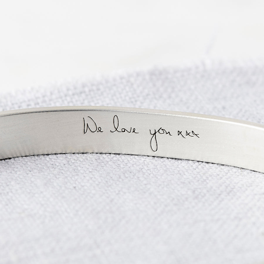 Personalised Silver Handwriting Signature Bangle