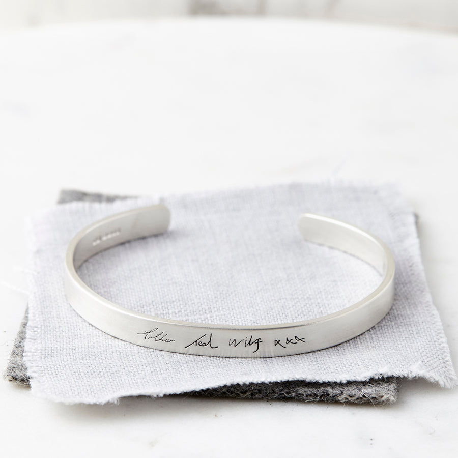 Personalised Silver Handwriting Signature Bangle