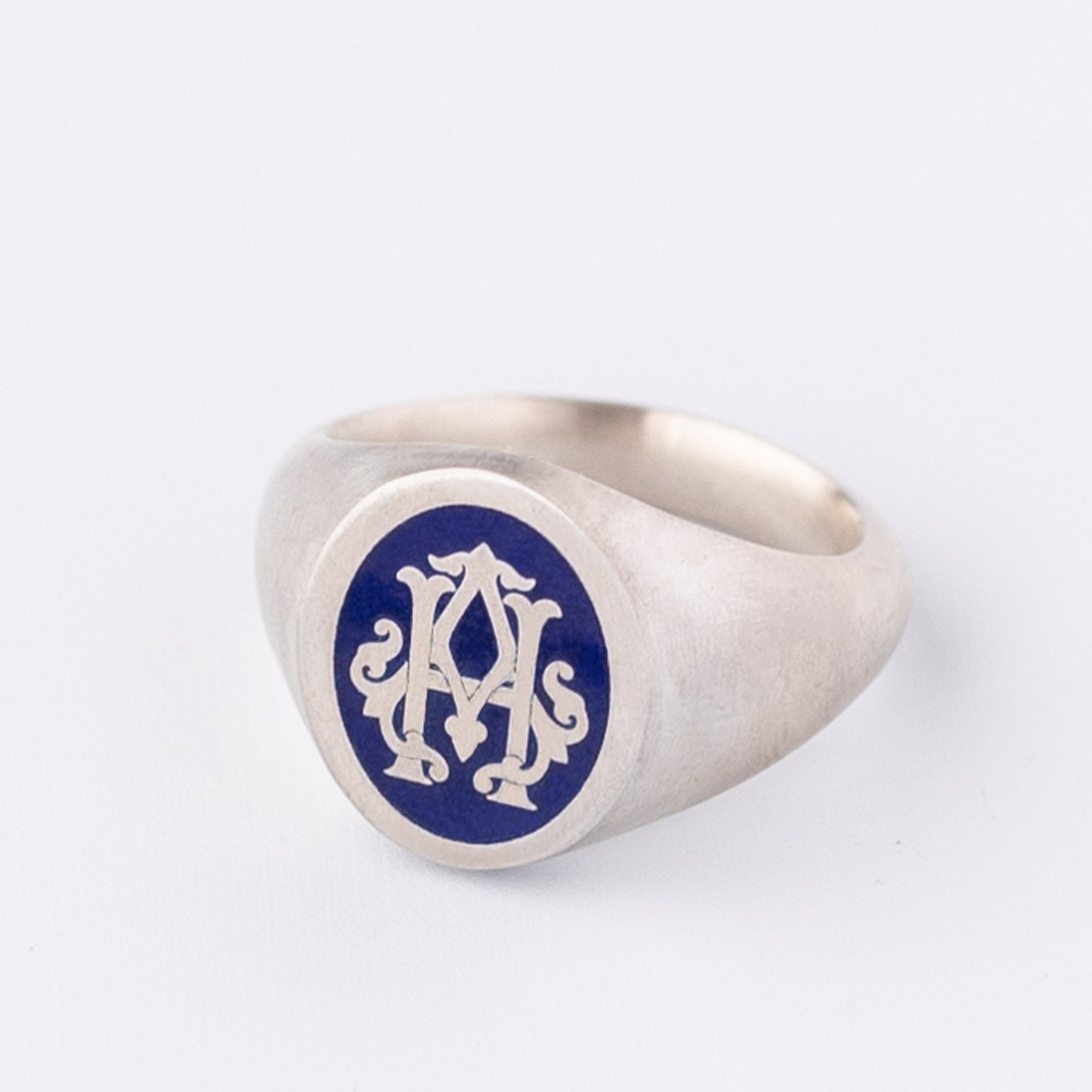 Monogram Ring in Chic Blue