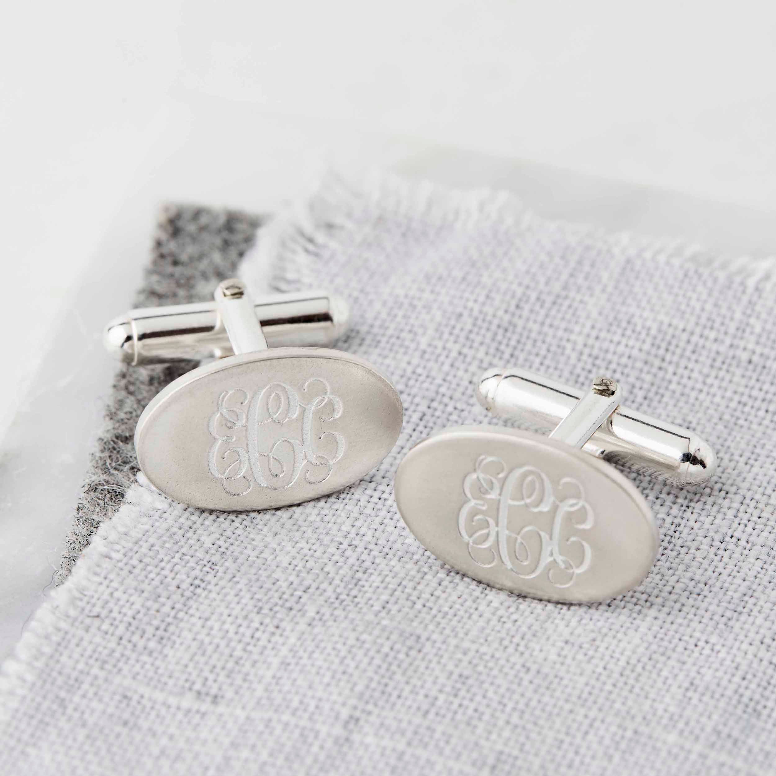 Personalised Oval Monogram Cufflinks