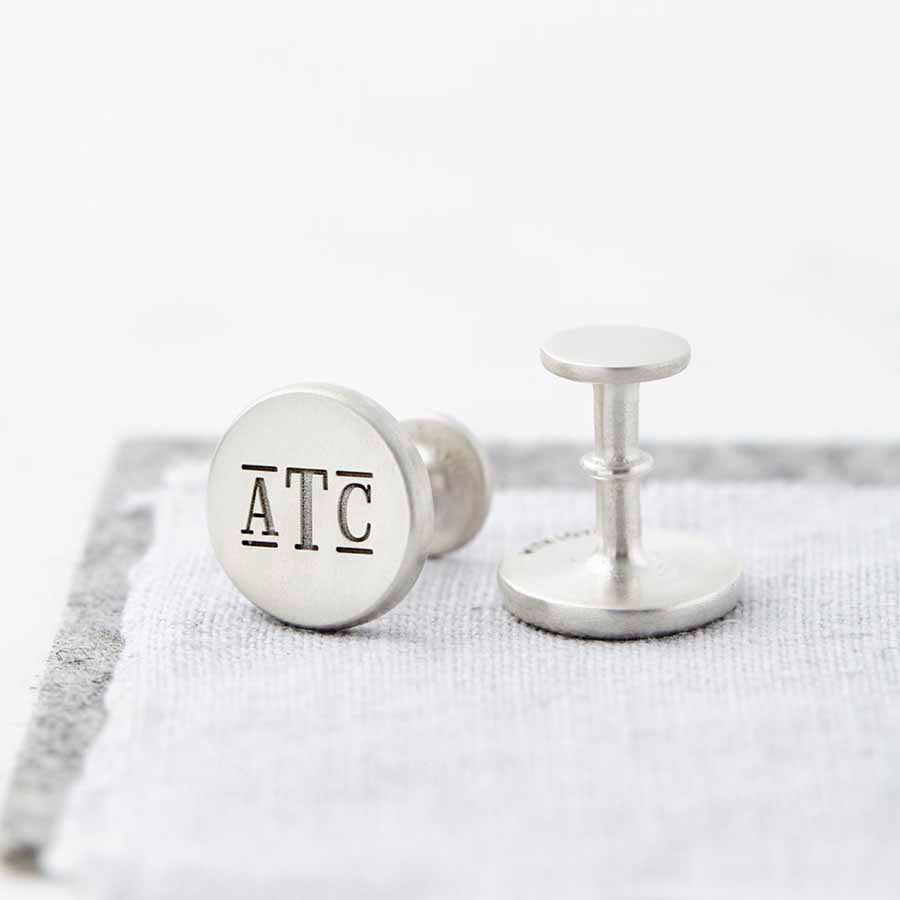 Personalilsed Sterling Silver Monogram Cufflinks 