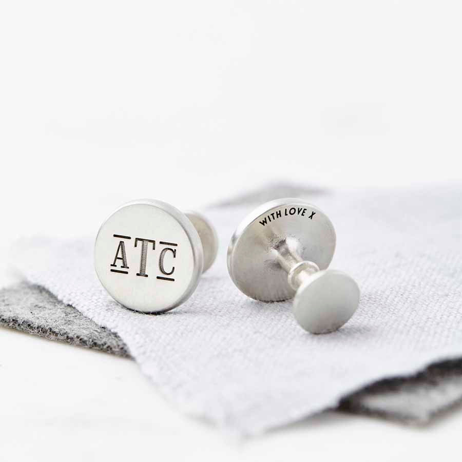 Personalilsed Sterling Silver Monogram Cufflinks