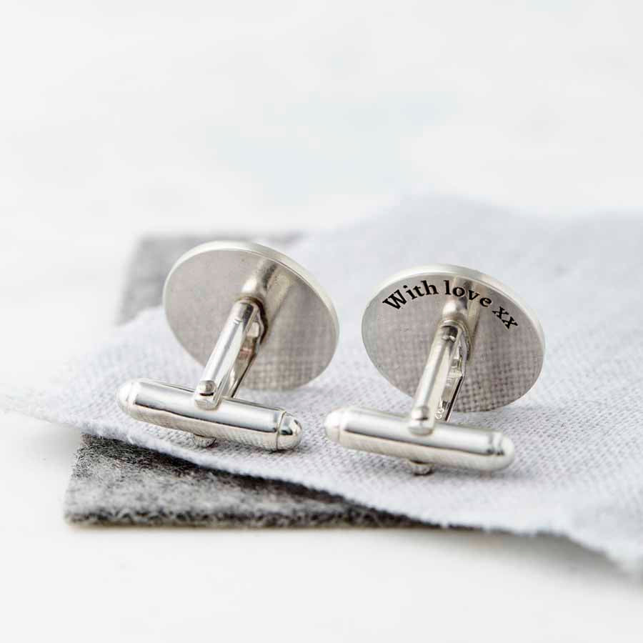 Personalised Coordinate Solid Silver Cufflinks With Secret Message