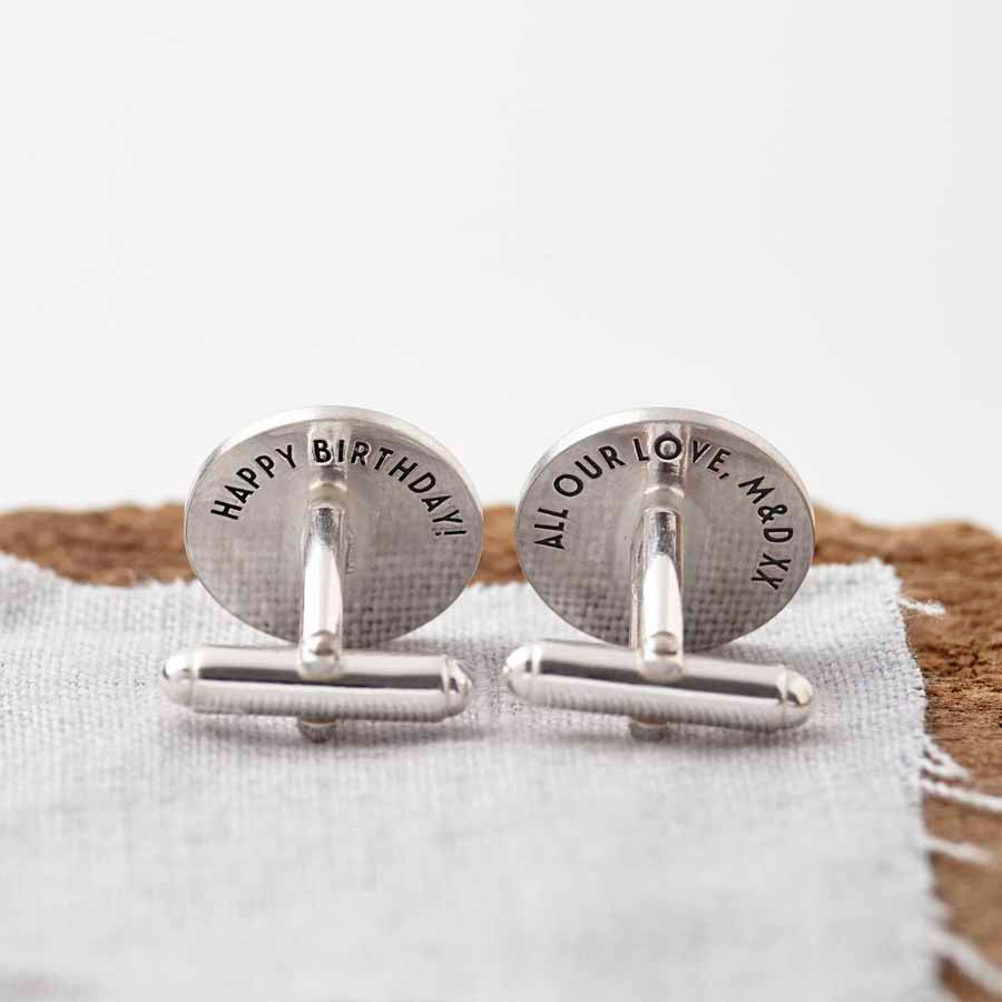 Personalised Deco Monogram Hidden Message Cufflinks