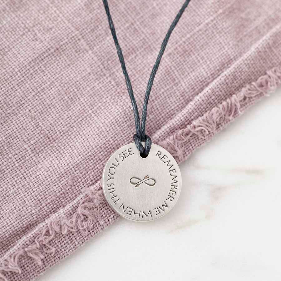 Personalised Entwined Monogram Hidden Message Necklace Back