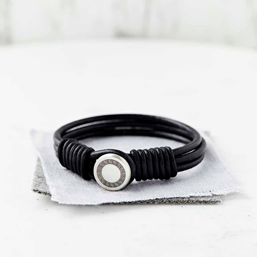 Personalised Eternal Love Silver And Leather Bracelet