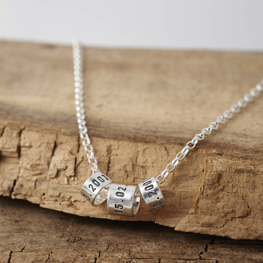 Personalised Mens Silver Storyteller Necklace 