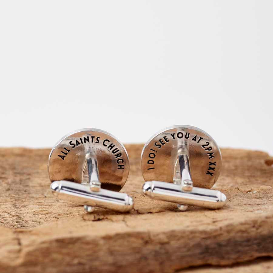 Personalised Round Silver Cufflinks