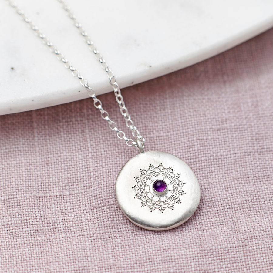 Personalised Silver And Amethyst Necklace