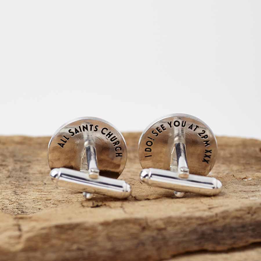 Personalised Silver Arrow Hidden Message Cufflinks