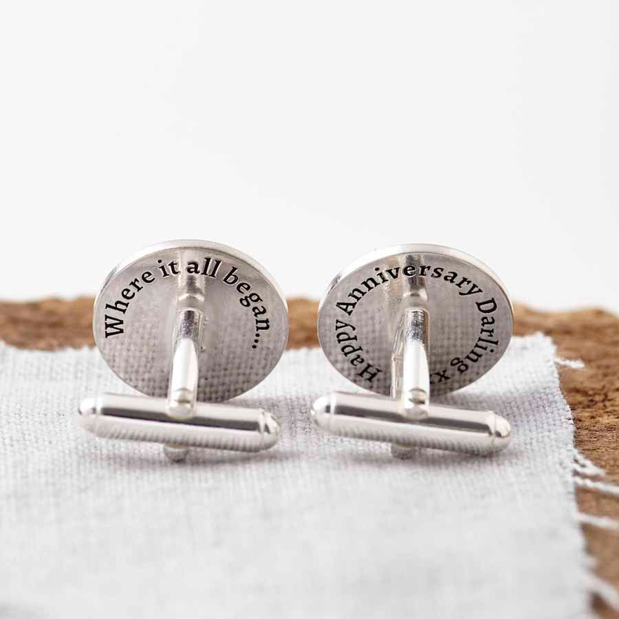 Personalised Silver Coordinate And Initials Cufflinks Initials