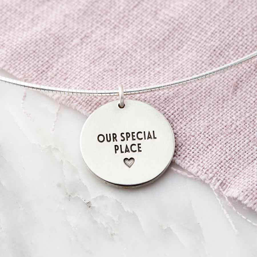 Personalised Silver Coordinate Secret Message Necklace Secret Message