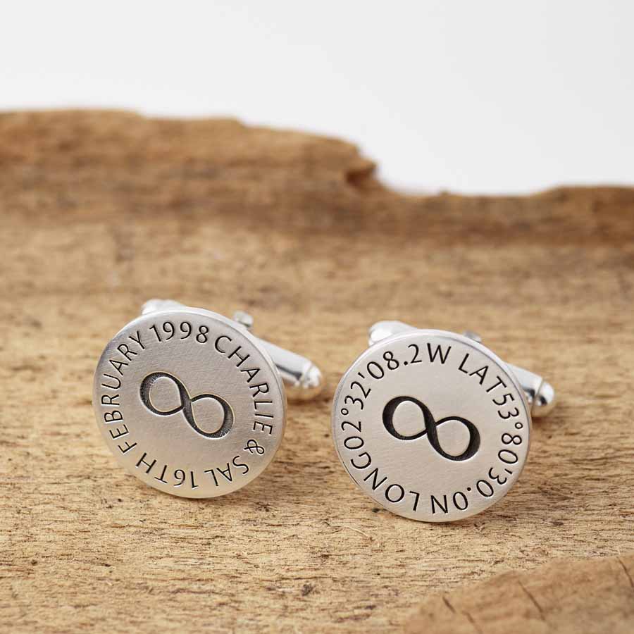 Personalised Silver Infinity Symbol Cufflinks