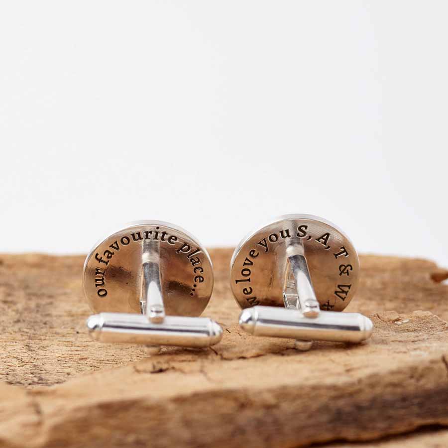 Personalised Silver Monogram Hidden Message Cufflinks