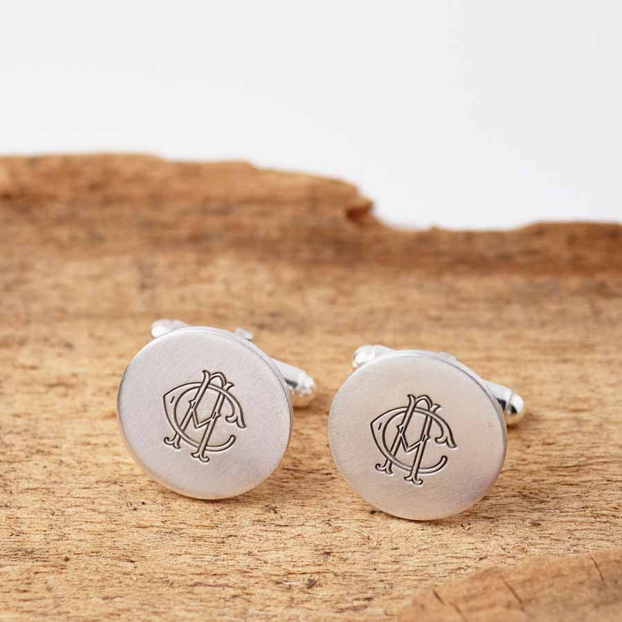 Personalised Silver Monogram Hidden Message Cufflinks