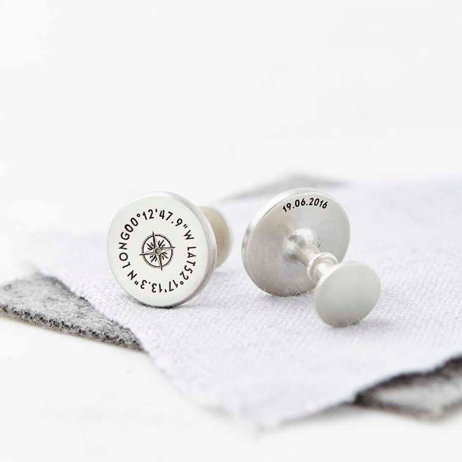 Personalised Solid Silver Coordinate Cufflinks