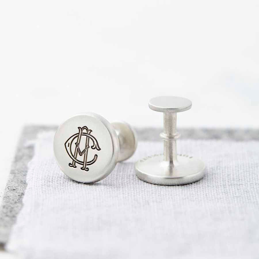 Personalised Solid Silver Entwined Monogram Cufflinks 