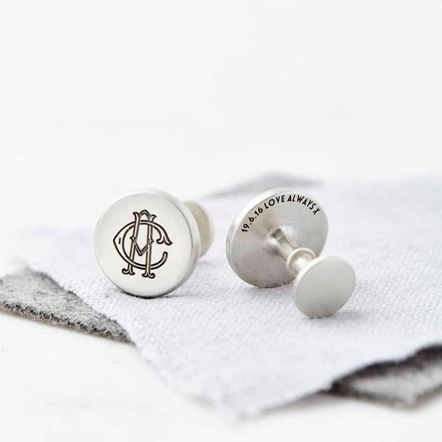 Personalised Solid Silver Entwined Monogram Cufflinks 