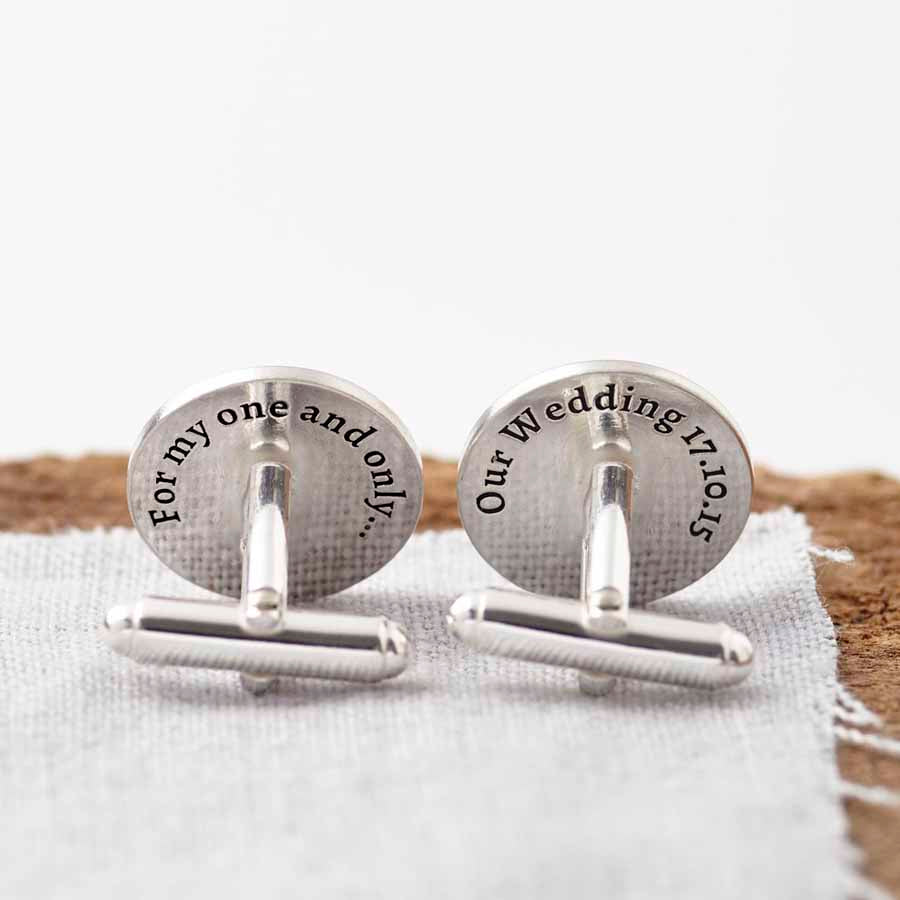 Personalised Sterling Silver Hidden Message Cufflinks