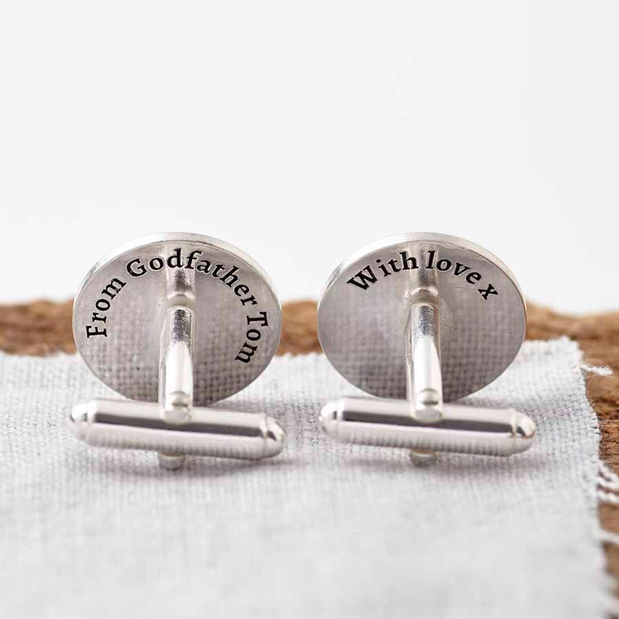 Personalised Sterling Silver Hidden Message Cufflinks