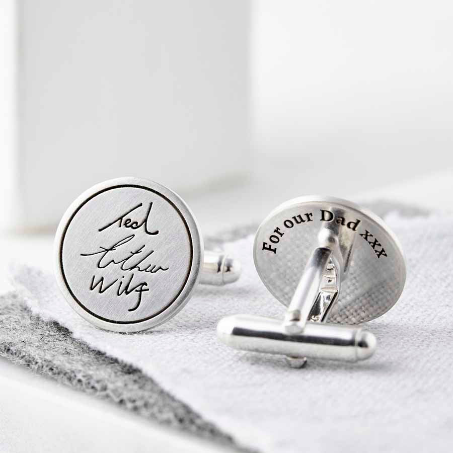 Sterling Silver Signature Handwriting Cufflinks