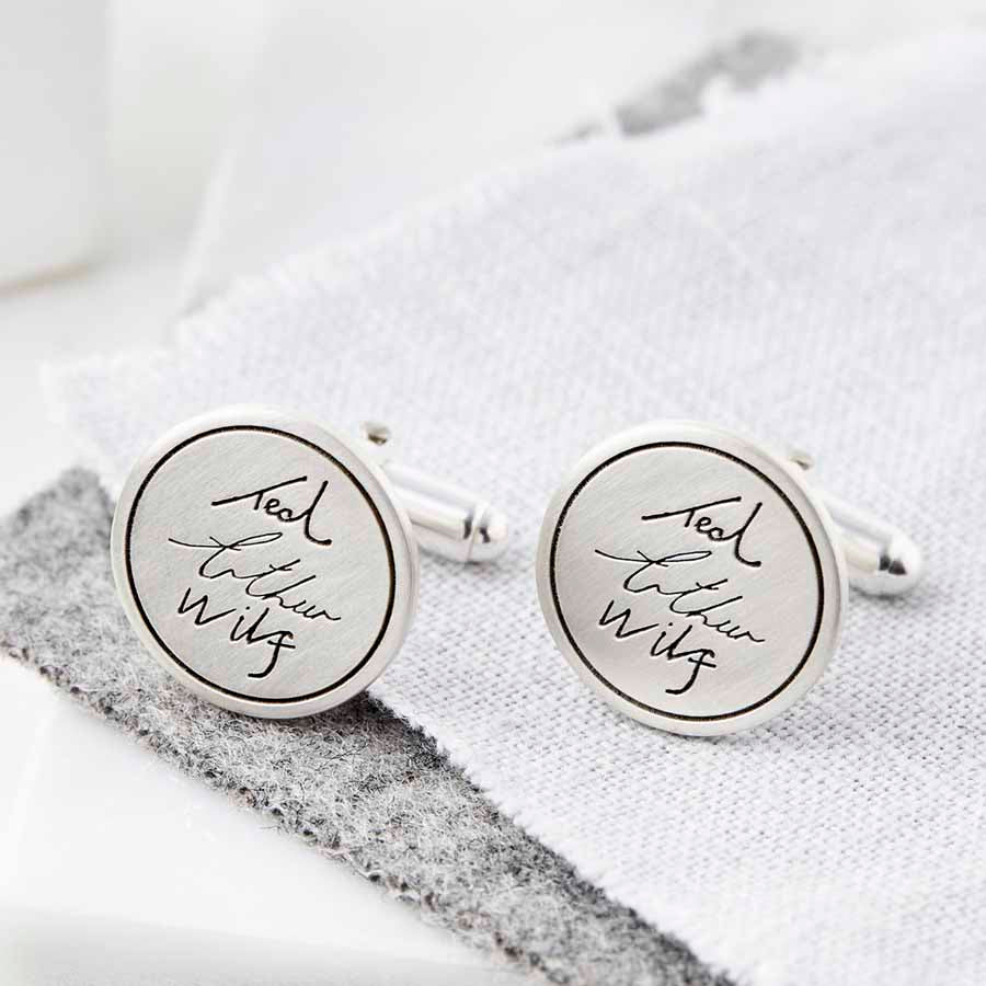 Sterling Silver Signature Handwriting Cufflinks