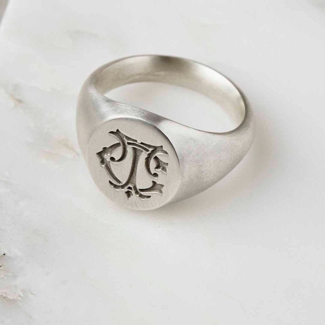 Signet Ring with Entwined Initials