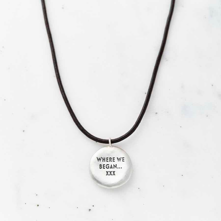 Silver And Leather Coordinates Necklace Back