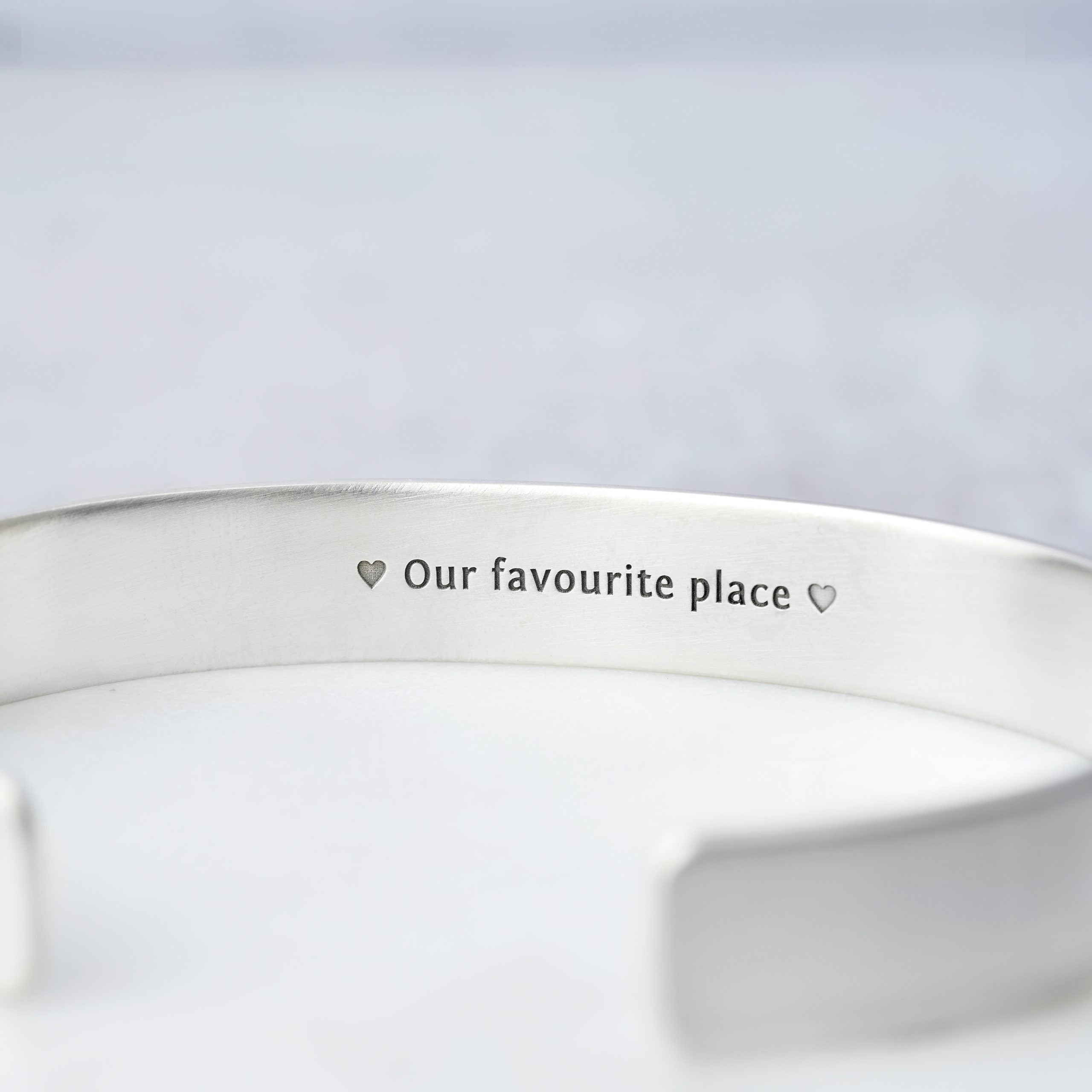 Engraved Wide Silver Bangle