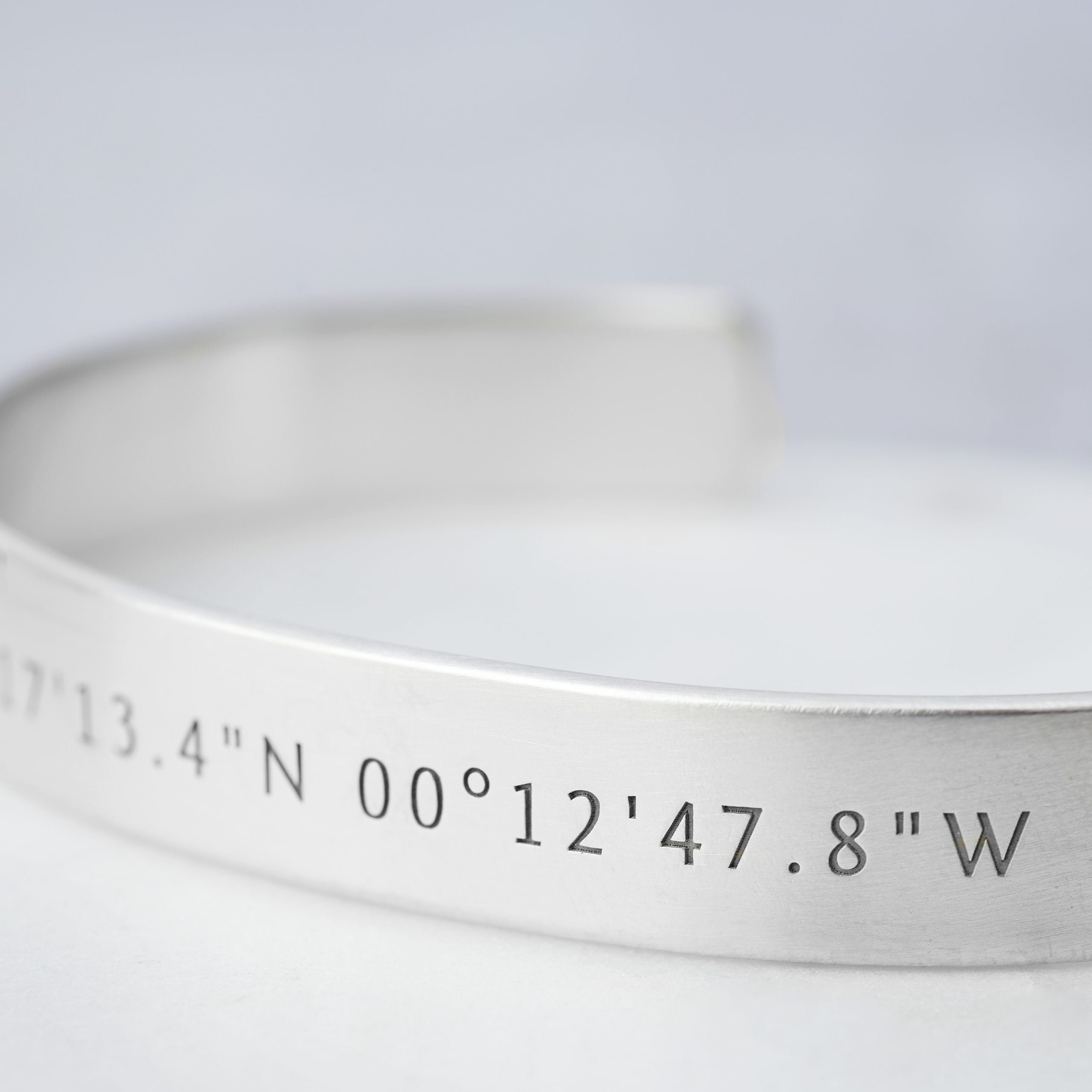 Engraved Wide Silver Bangle