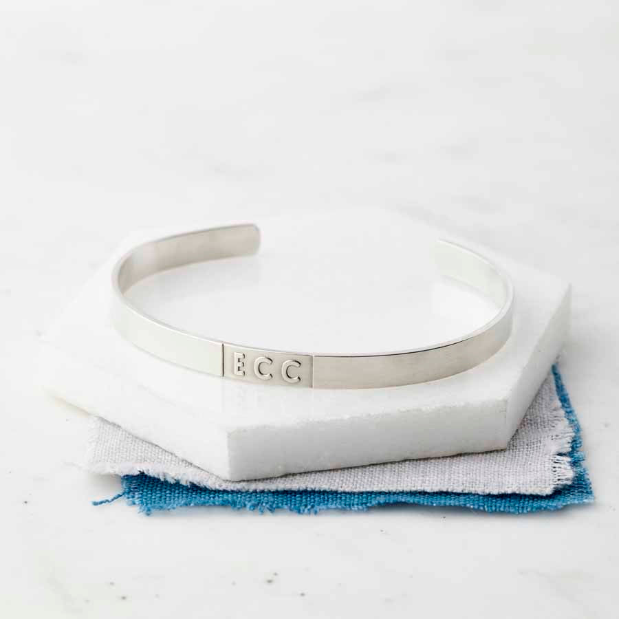 Sterling Silver Initials Bangle 