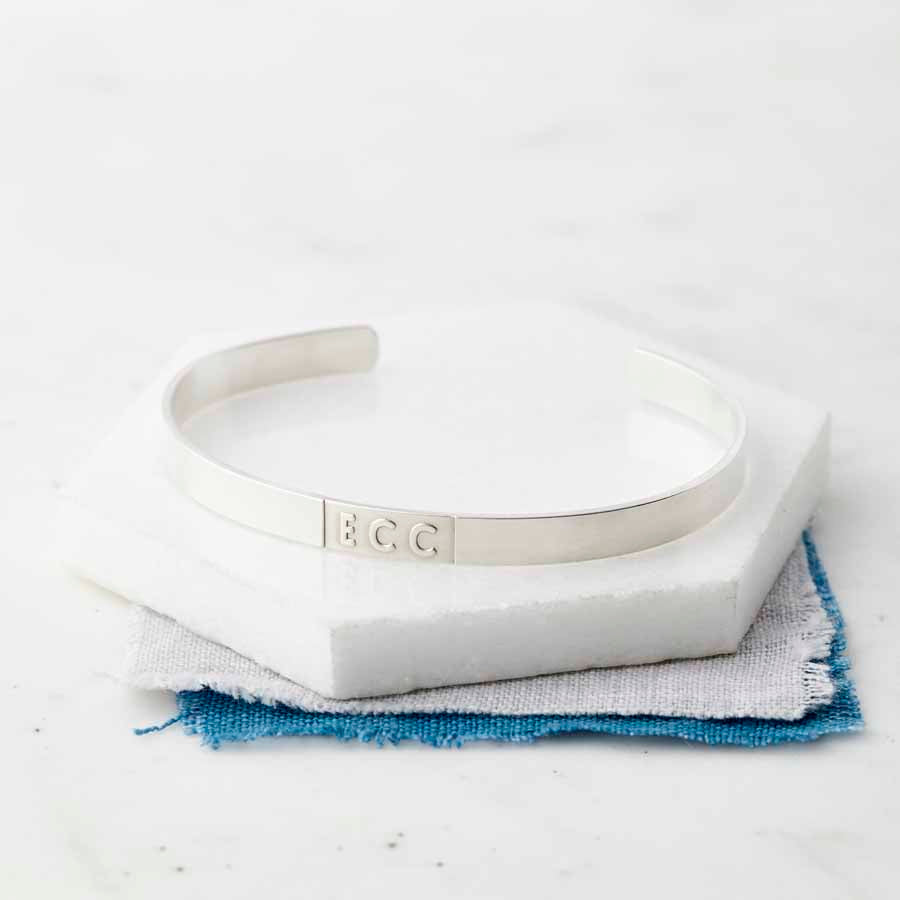 Sterling Silver Initials Bangle